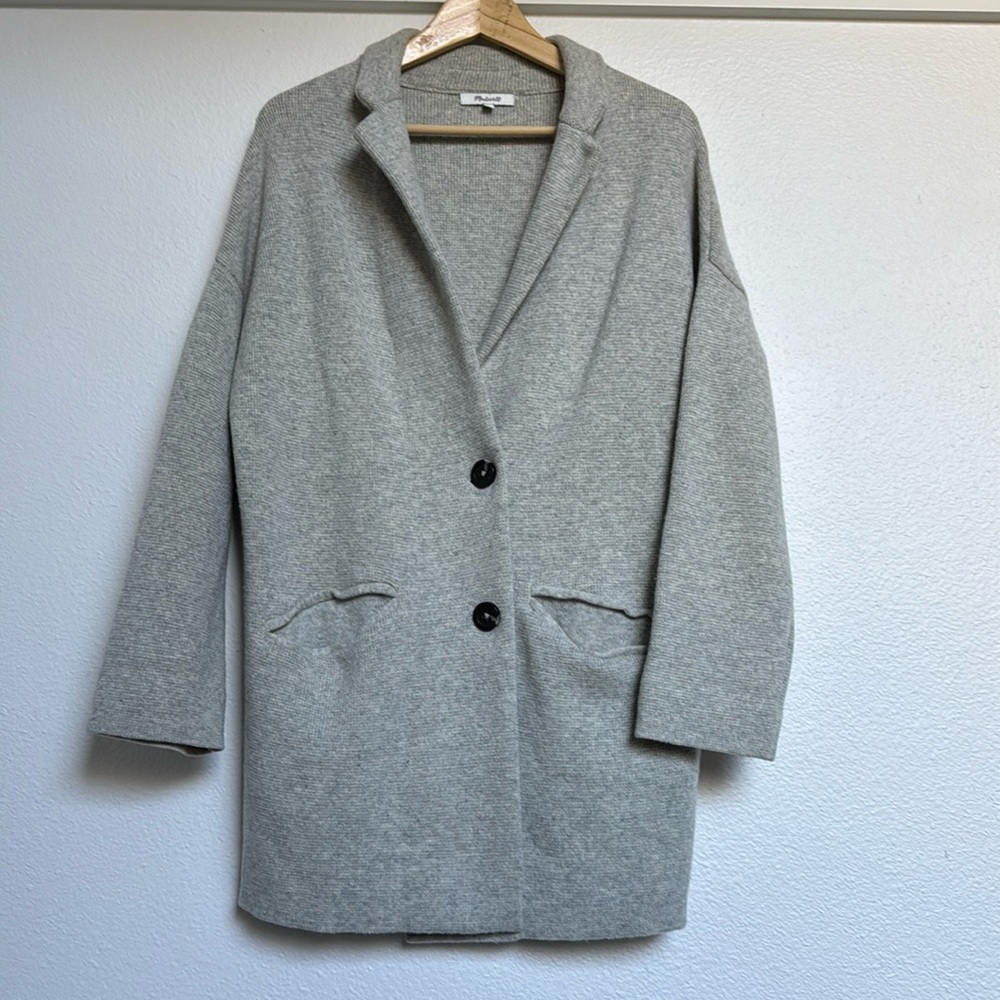 Madewell Womens Oversized Blazer Sweater Jacket 100% Merino Wool Size Small